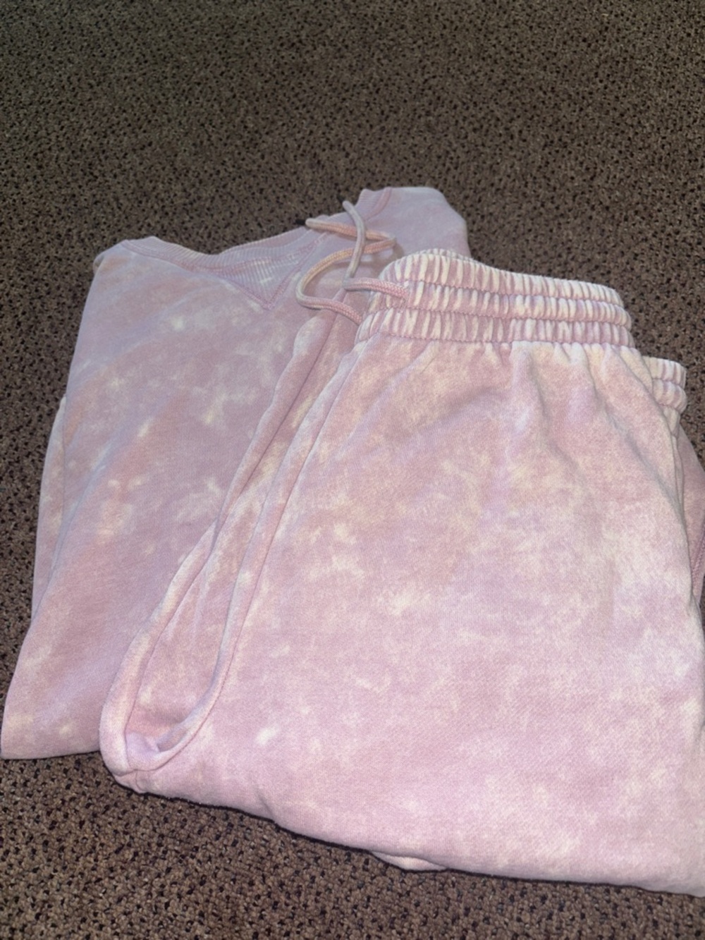 Unbranded Women's Pink Tie-Dye Sweatshirt and Jogger Set